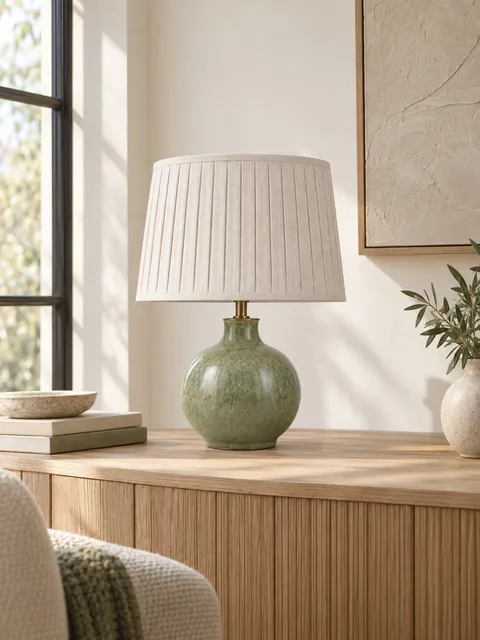 Ceramic table lamp — room view, AI photo made with Pixo Studio