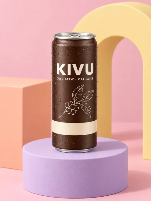 Cold brew can — can, slight turn, AI photo made with Pixo Studio