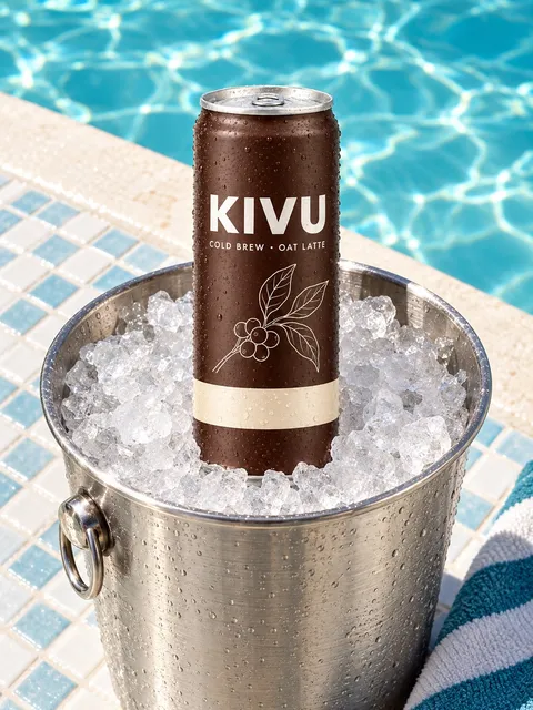 Cold brew can — ice bucket, AI photo made with Pixo Studio