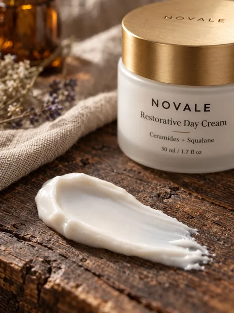 Day cream — swipe of cream, AI photo made with Pixo Studio