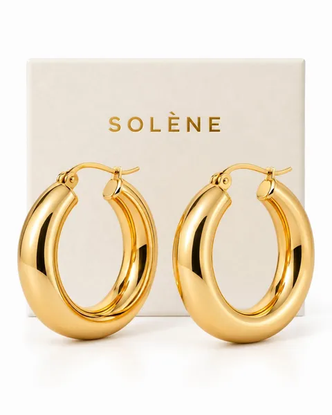 Gold hoop earrings, the original phone photo