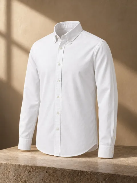 Oxford shirt — three-quarter, AI photo made with Pixo Studio