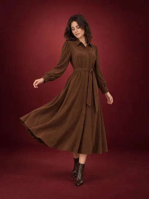 Shirt dress — movement in the skirt, AI photo made with Pixo Studio