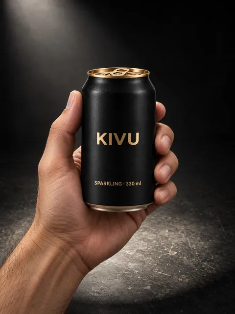 Sparkling can — held up, AI photo made with Pixo Studio