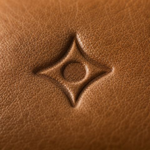 Debossed on leather